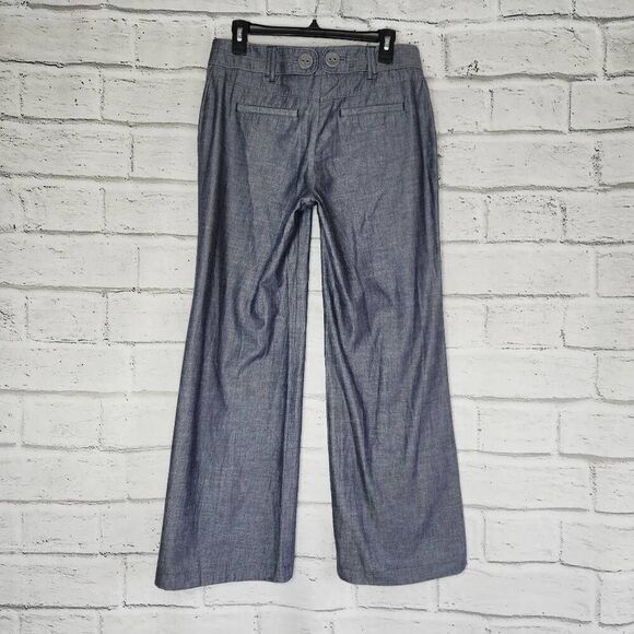 Elevenses Womens Gray Cotton Textured Wide Leg Pants Size 6 - Picture 6 of 12